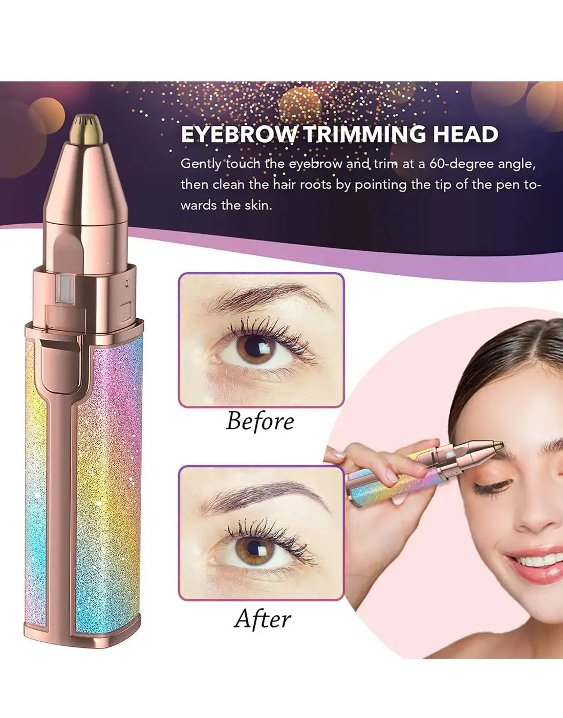 2 In 1 Rechargeable Flawless Eyebrow & Facial Hair Remover -