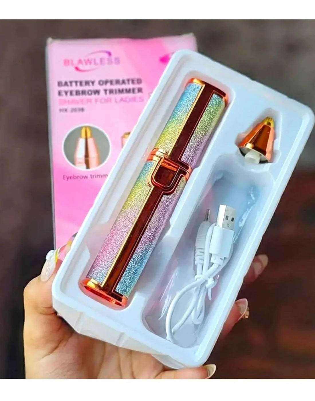 2 In 1 Rechargeable Flawless Eyebrow & Facial Hair Remover -