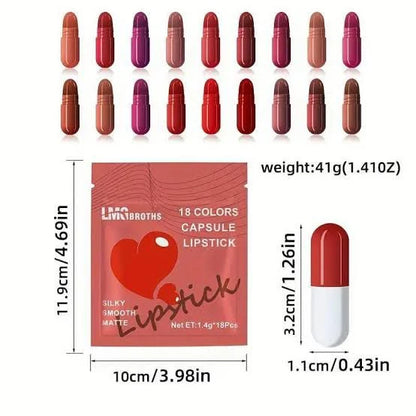 18 Capsule Lipsticks